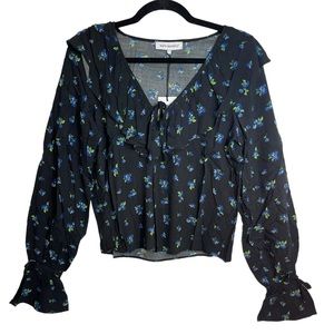 Revolve WeWoreWhat Floral Ruffle Blouse, Size Medium